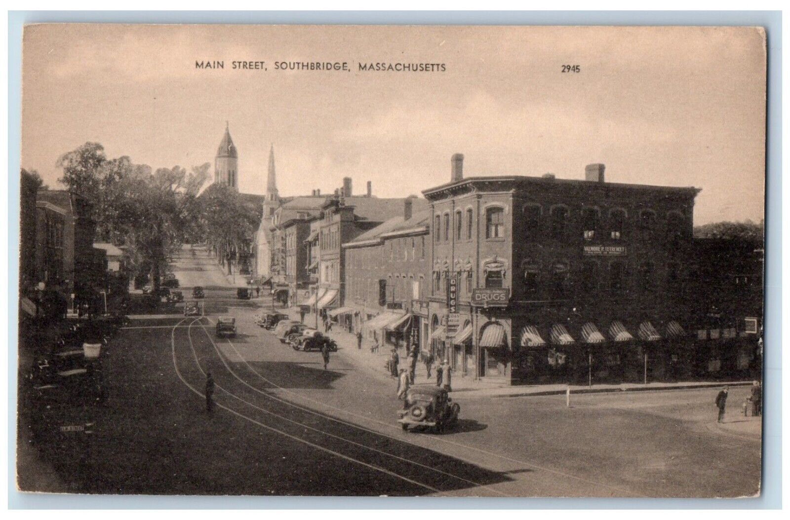 Southbridge Massachusetts MA Postcard Main Street Exterior c1910 Vintage Antique