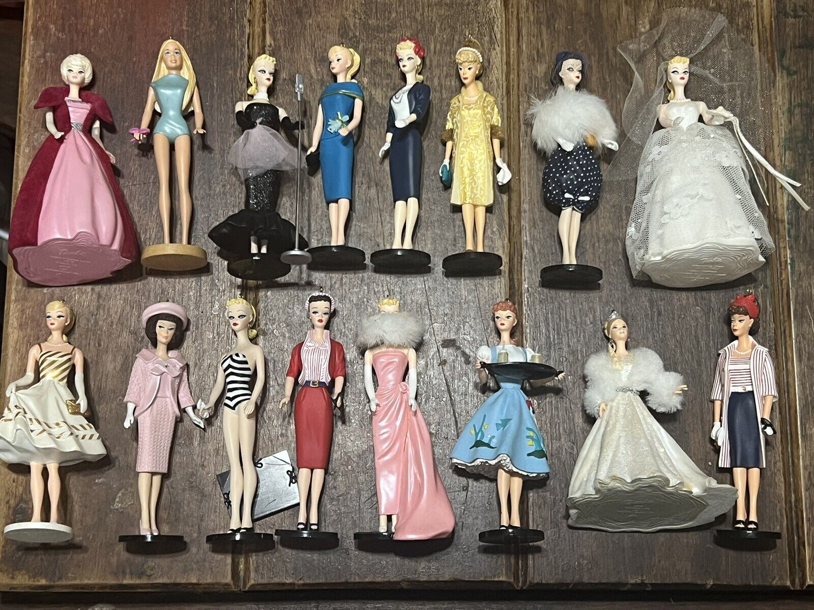 Hallmark Keepsake Holiday Barbie Ornament Lot Set 16 Pieces No Boxes
