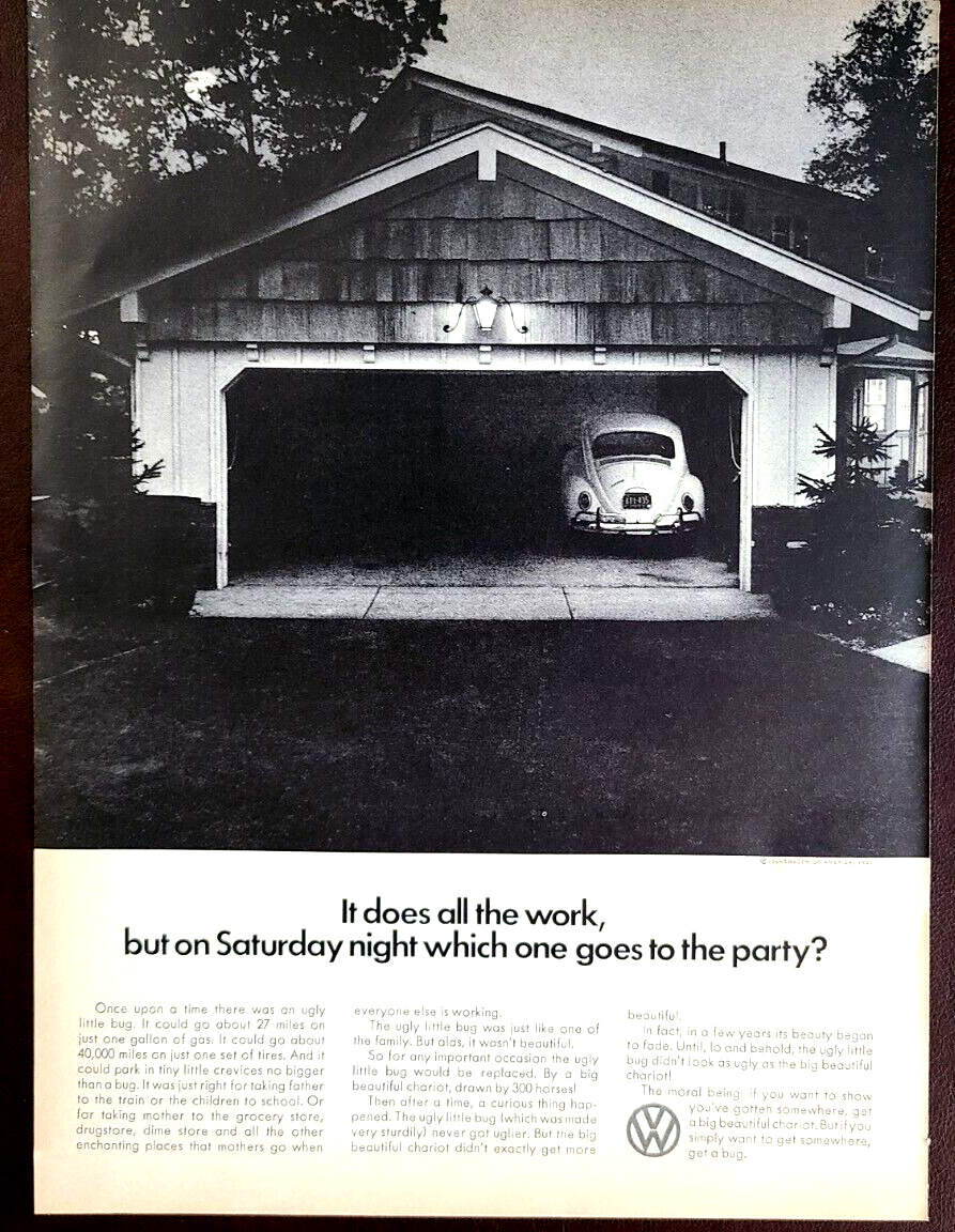 Volkswagen Beetle Original 1967 Vintage Print Ad