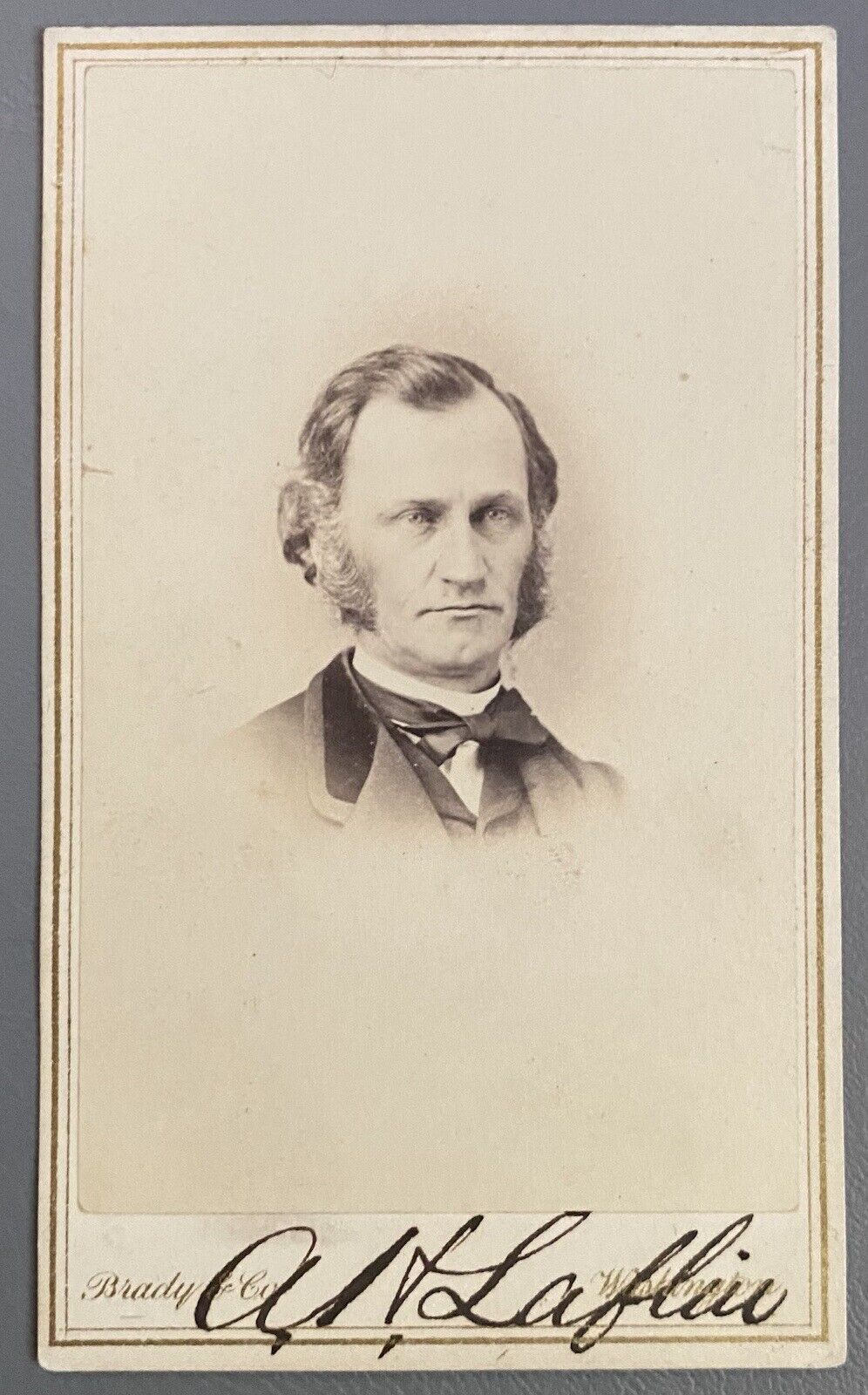 1865 Mathew Brady Signed Addison Laflin US Civil War NY Republican Politics Cdv