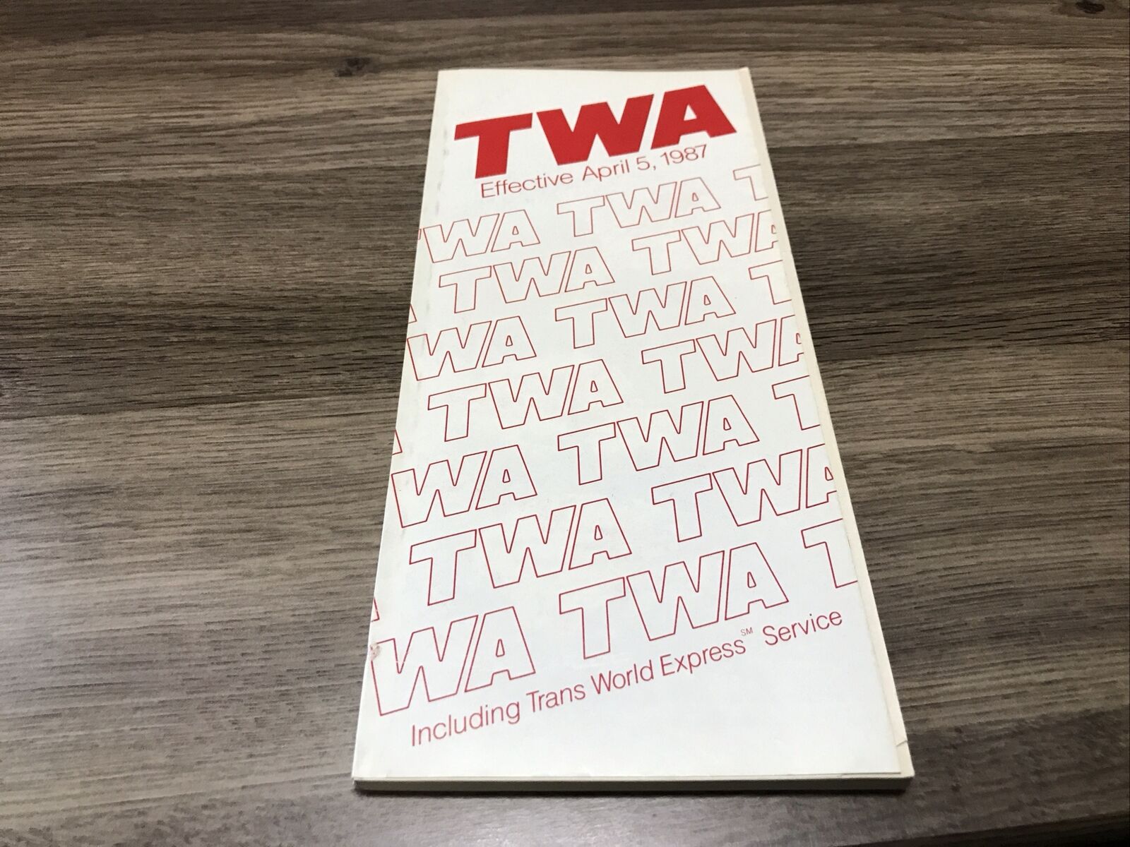 TWA Flight Schedule Apr 5, 1987