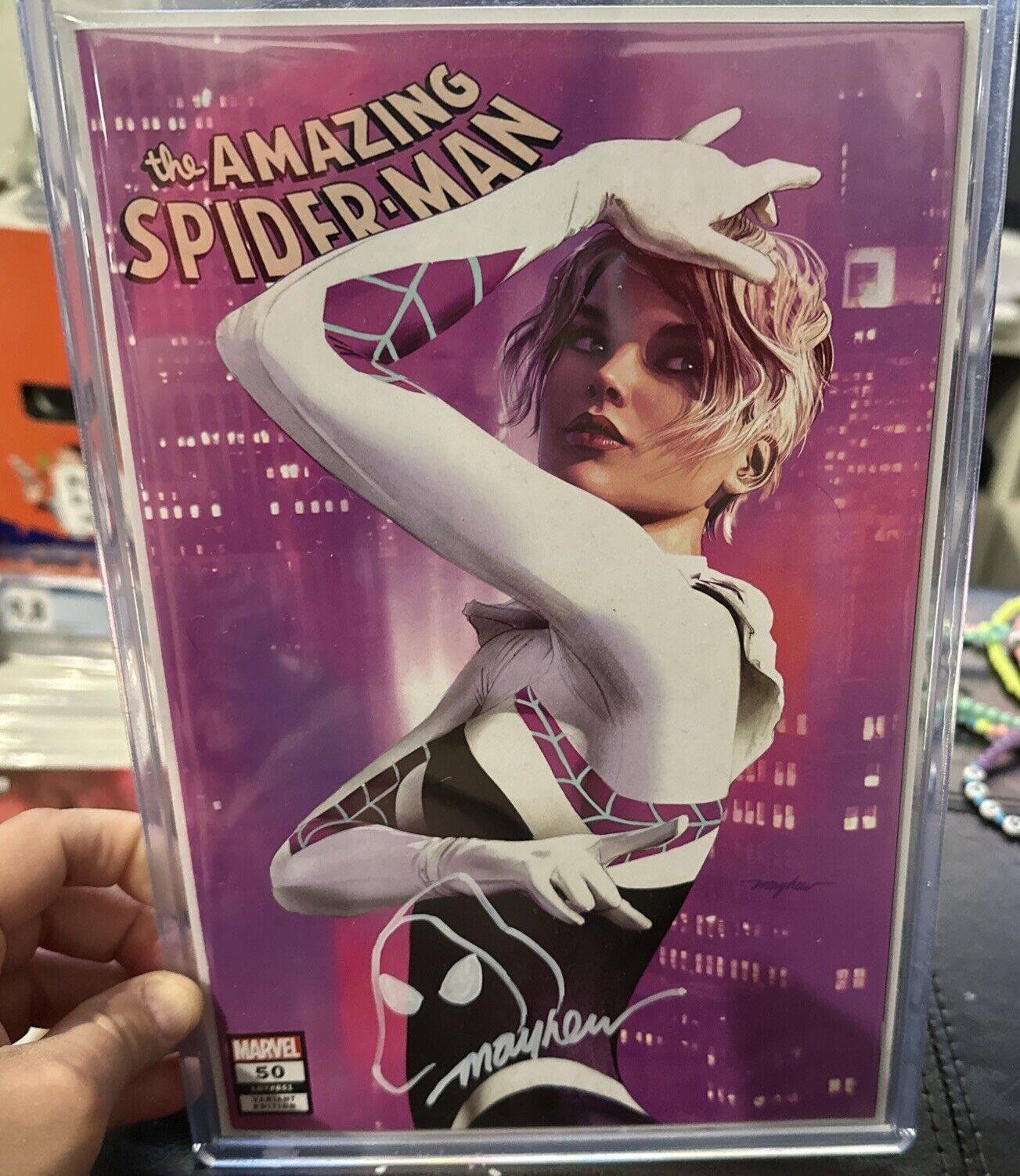 Amazing Spider-Man#50- Mike Mayhew Variant Trade Dress with *REMARK & SIGNATURE