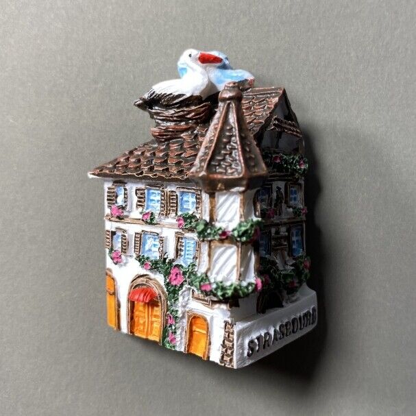 Half-timbered Houses Strasbourg France Tourist Souvenir 3D Resin Fridge Magnet