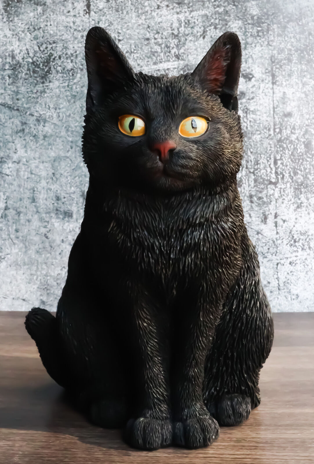 Witch\'s Pet Realistic Mystical Black Kitty Cat Kitten Sitting Figurine 8\