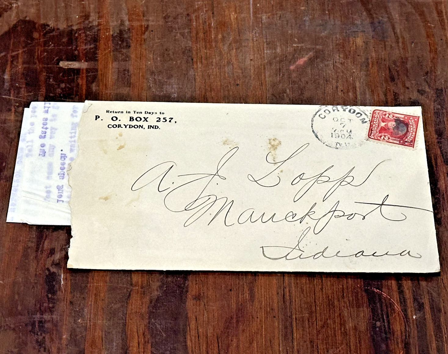 1904 William Jennings Bryan Corydon IN Stump Speech Invitation Letter & Envelope