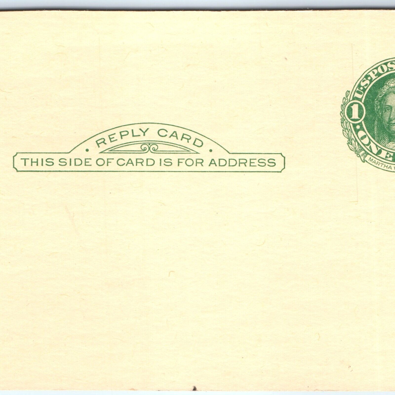 c1910s Martha Washington One Cent Blank Government US Postal Postcard  1 Vtg A69