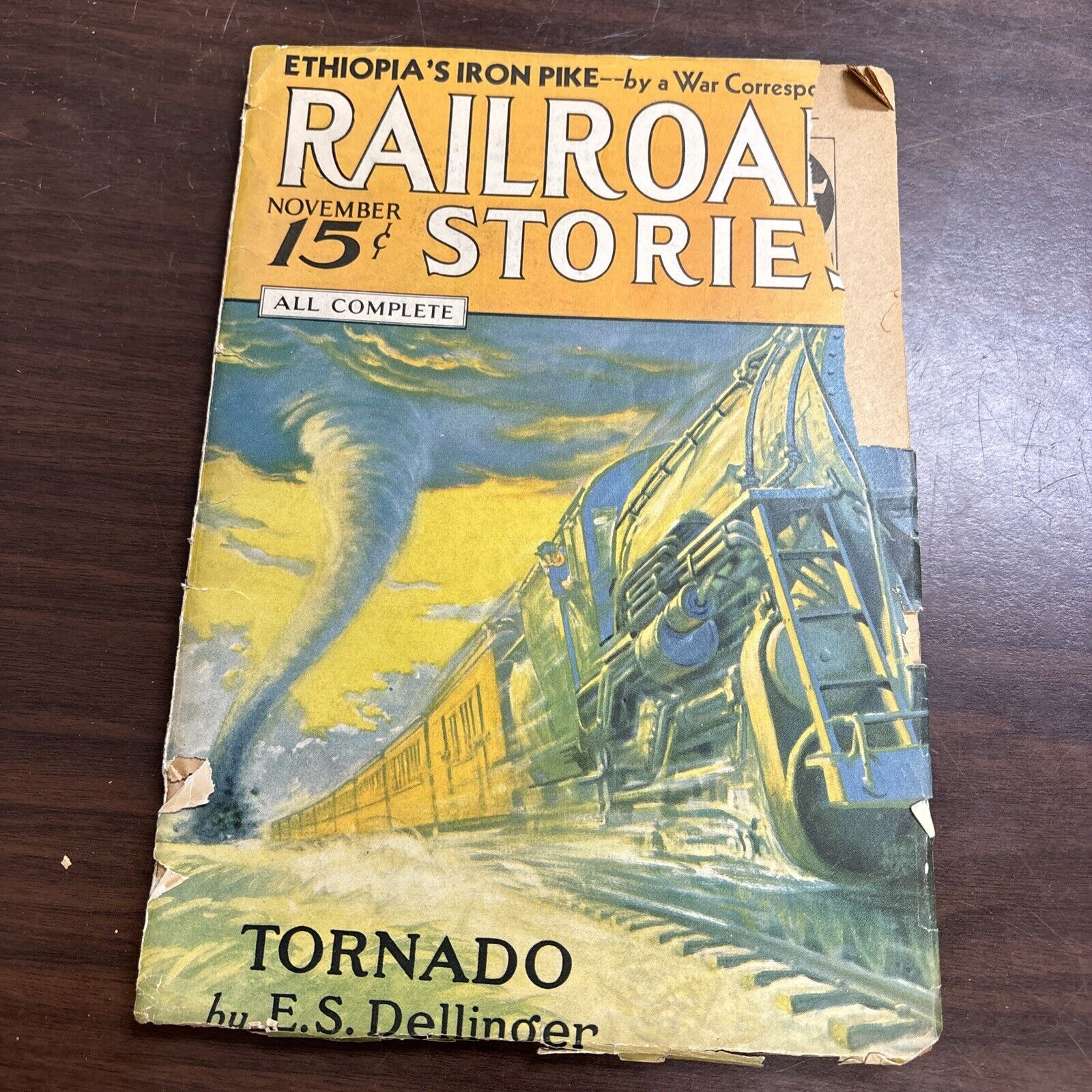 Railroad Stories Magazine November 1935 Tornado by. E.S. Dellinger .15Cent