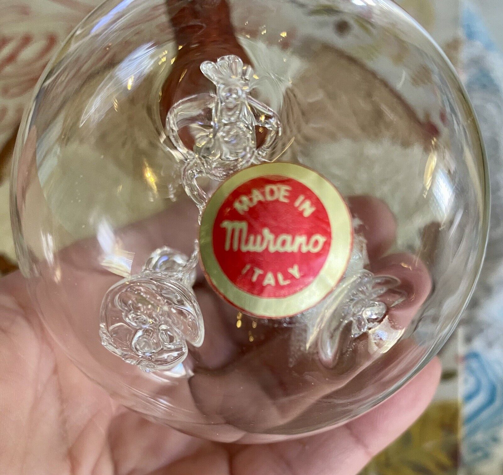 Murano Glass Christmas Ornament VERY RARE NATIVITY SCENE INSIDE Blown Glass Ball