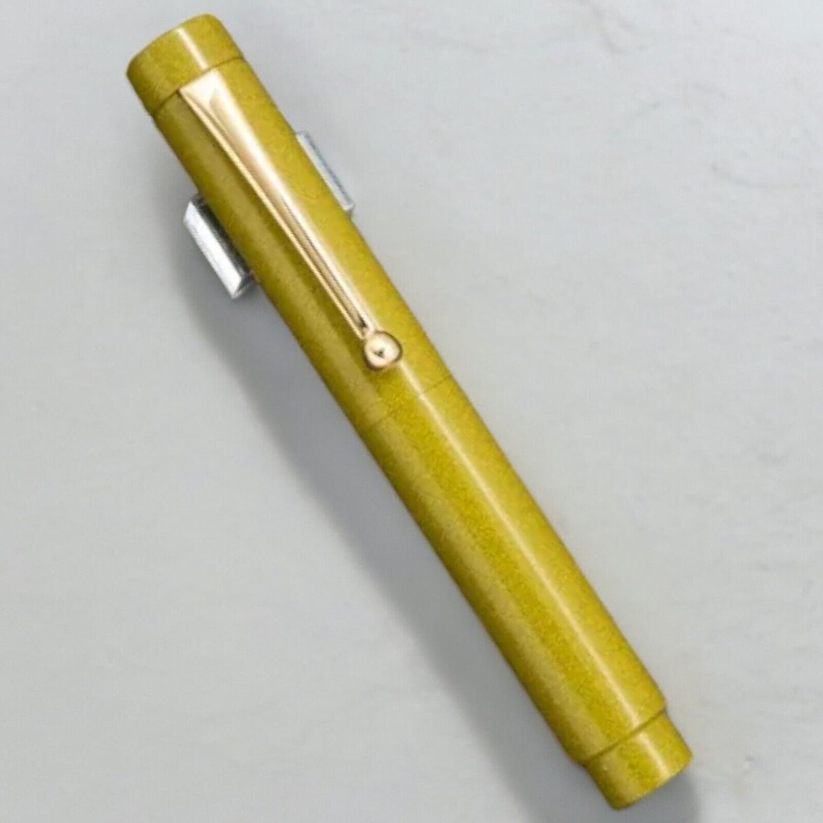 Eboya Tan-Pen Ebonite 14K Fountain Pen Yellow M Nib NEW