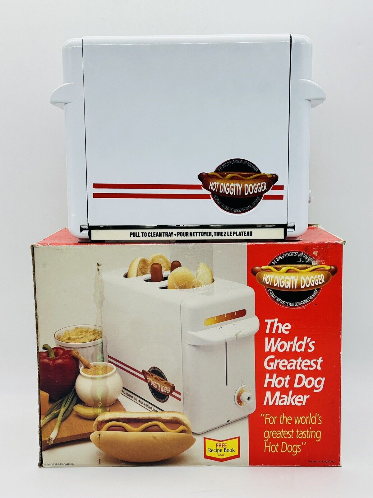Hot Diggity Dogger Hot Dog Cooker Bun Toaster HD 2121 Vintage 1989 TESTED L@@K