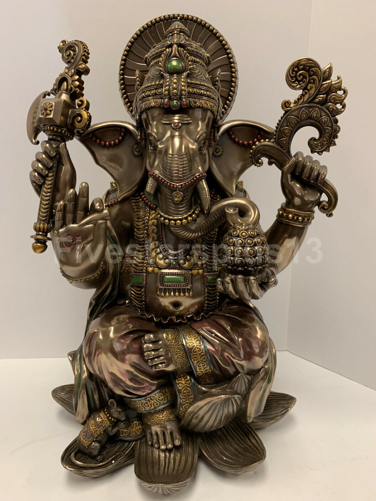 Lord Ganesha Ganesh Sculpture Sitting On Lotus - 24\