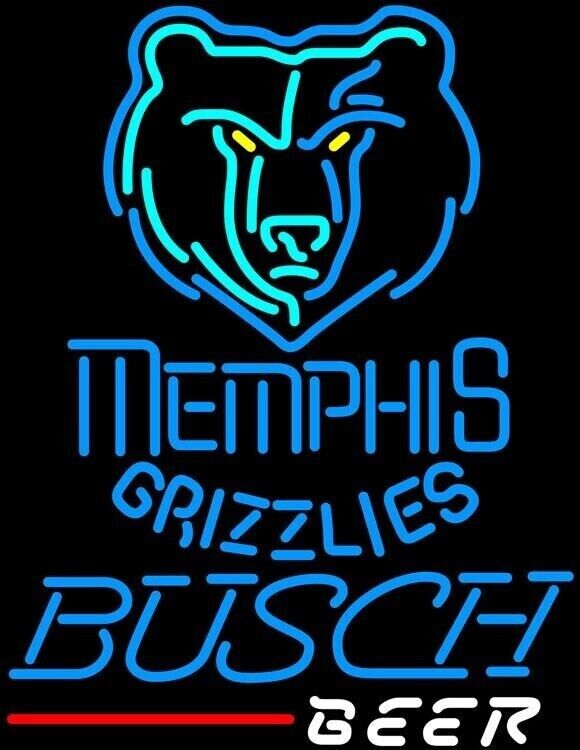 Memphis Grizzlies Logo Beer Neon Light Sign 24x20 Beer Bar Pub Store Decor