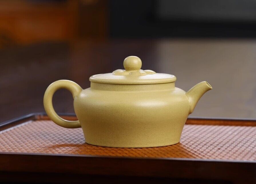 180cc chinese Yixing Handmade Zisha Green Clay Teapot LingHua GongFu Hu Tea Pot