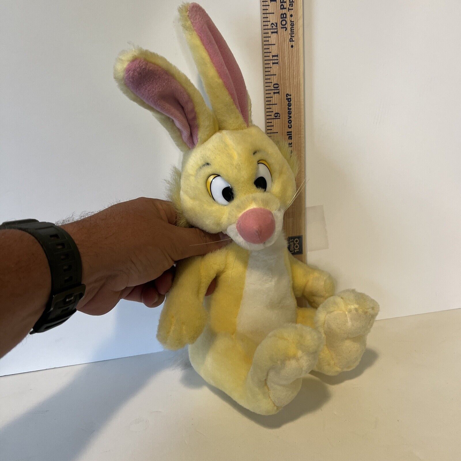 Vintage Walt Disney Winnie the Pooh Rabbit 12in Yellow Plush Stuffed Bunny Toy