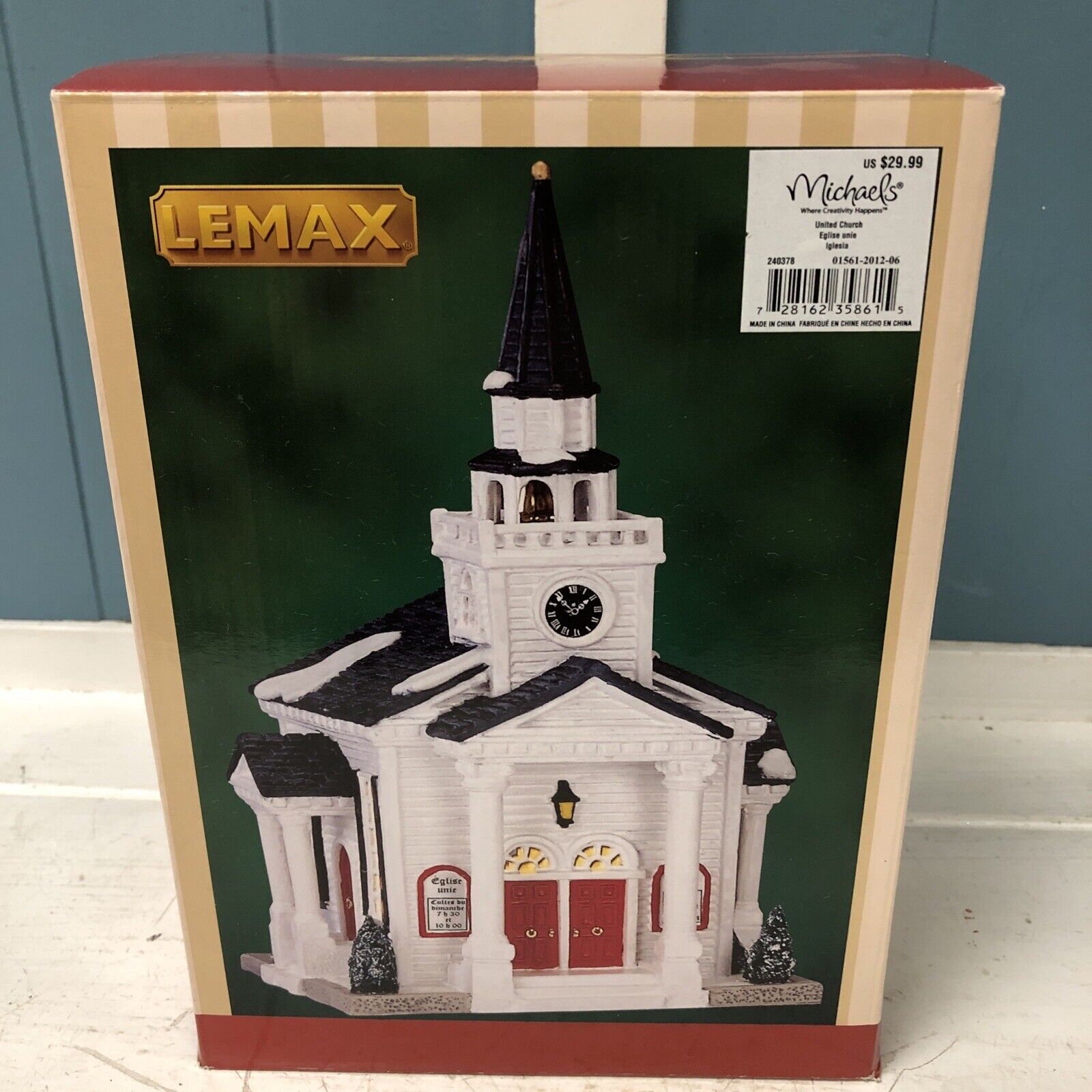 LEMAX United Church 35861 Lighted Building Christmas Village Chapel Holiday