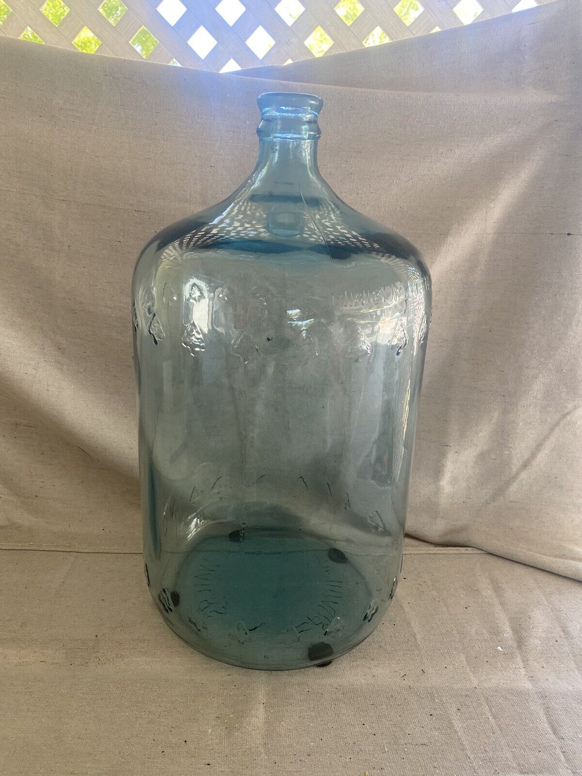 Vintage Arrowhead Puritas Water 5-Gallon Blue Glass Bottle