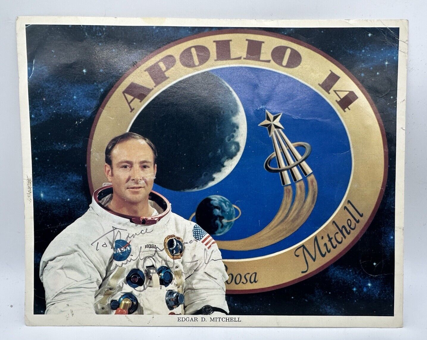 NASA Astronaut Signed Edgar Mitchell Apollo 14 8x10 Photo No COA
