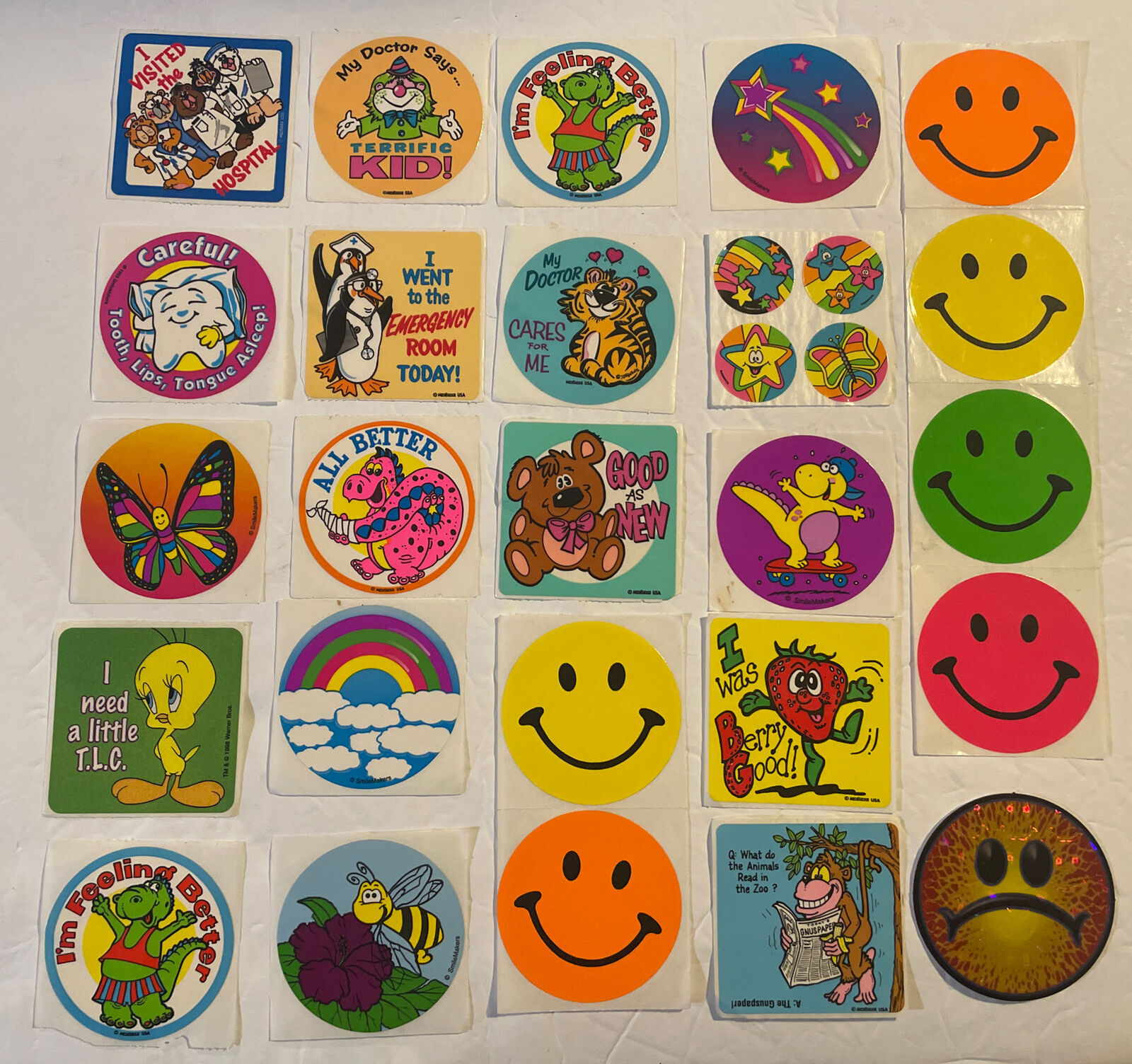 VTG Assorted Medical Stickers SMILEMAKERS Medbadge & More Lot Of 28 USA 90’s