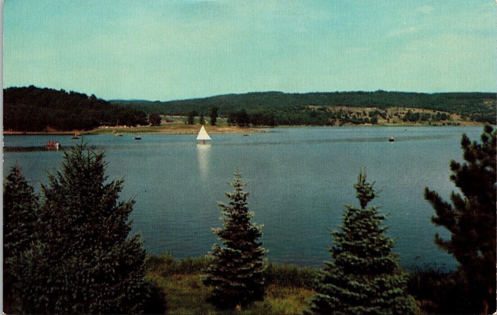 Shawnee State Park Shellsburg Bedford Pa Pennsylvania Pa Boat Vintage Postcard