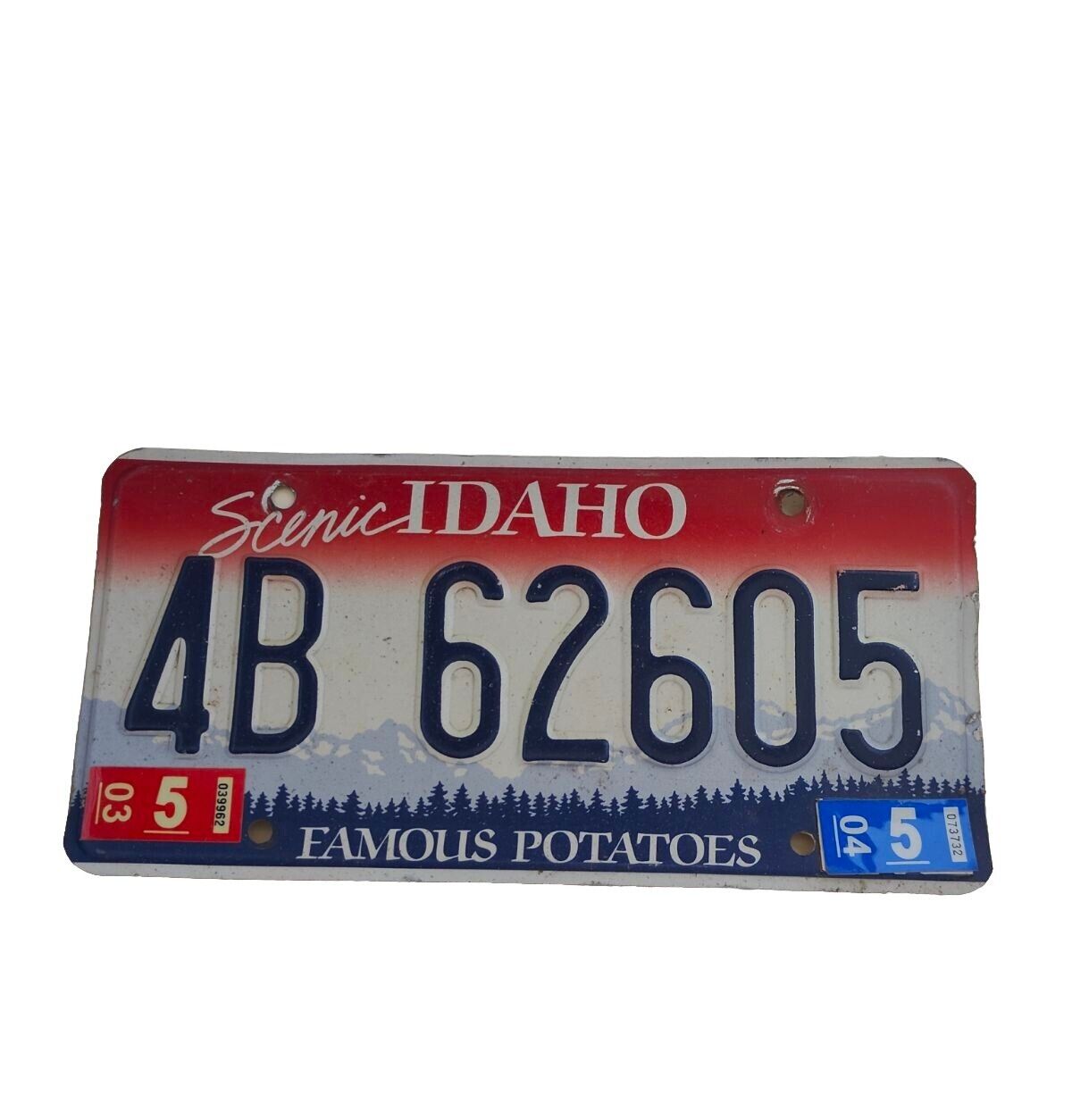 2003 Scenic Idaho License Plate Bingham County Famous Potatoes 4B 62605 Man Cave