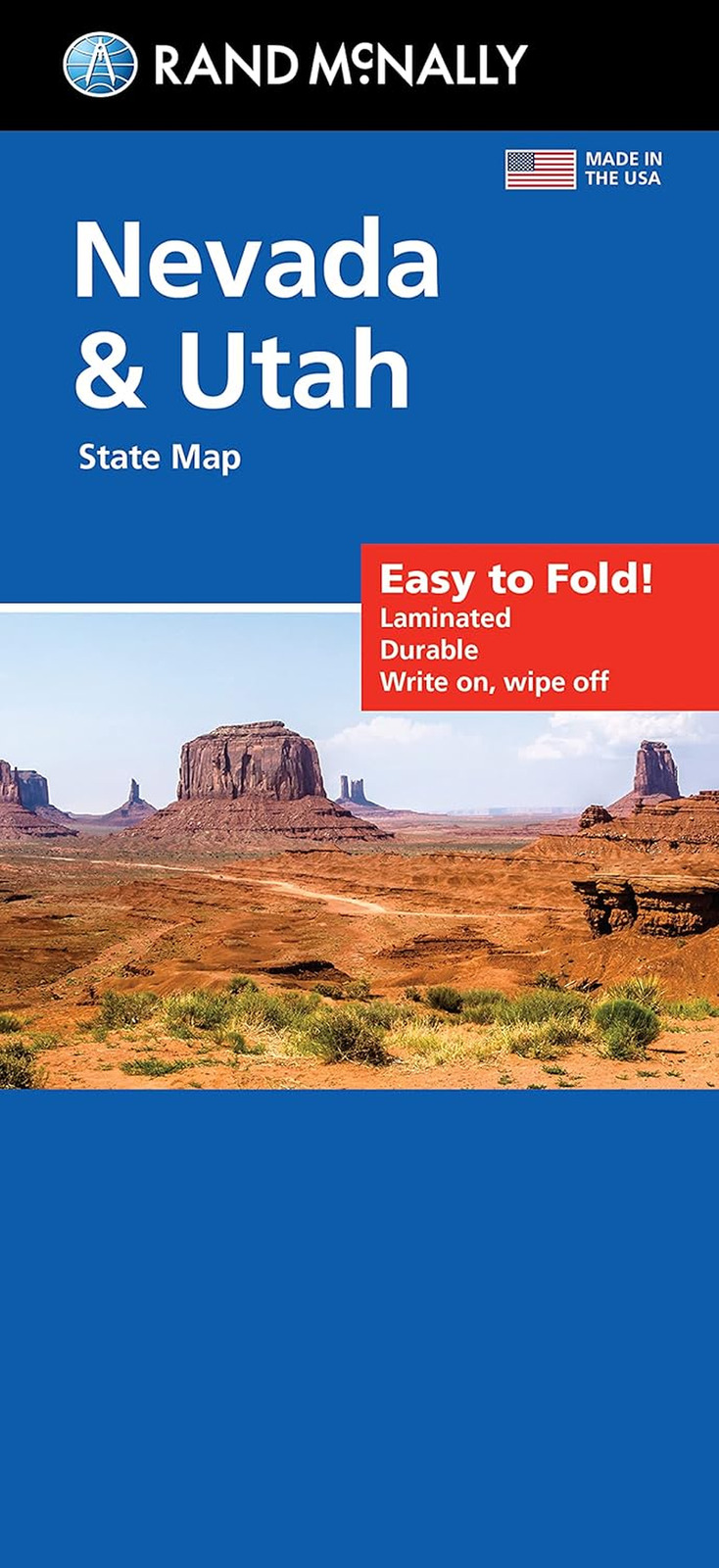 Rand Mcnally Easy to Fold: Nevada & Utah State Laminated Map - NEW