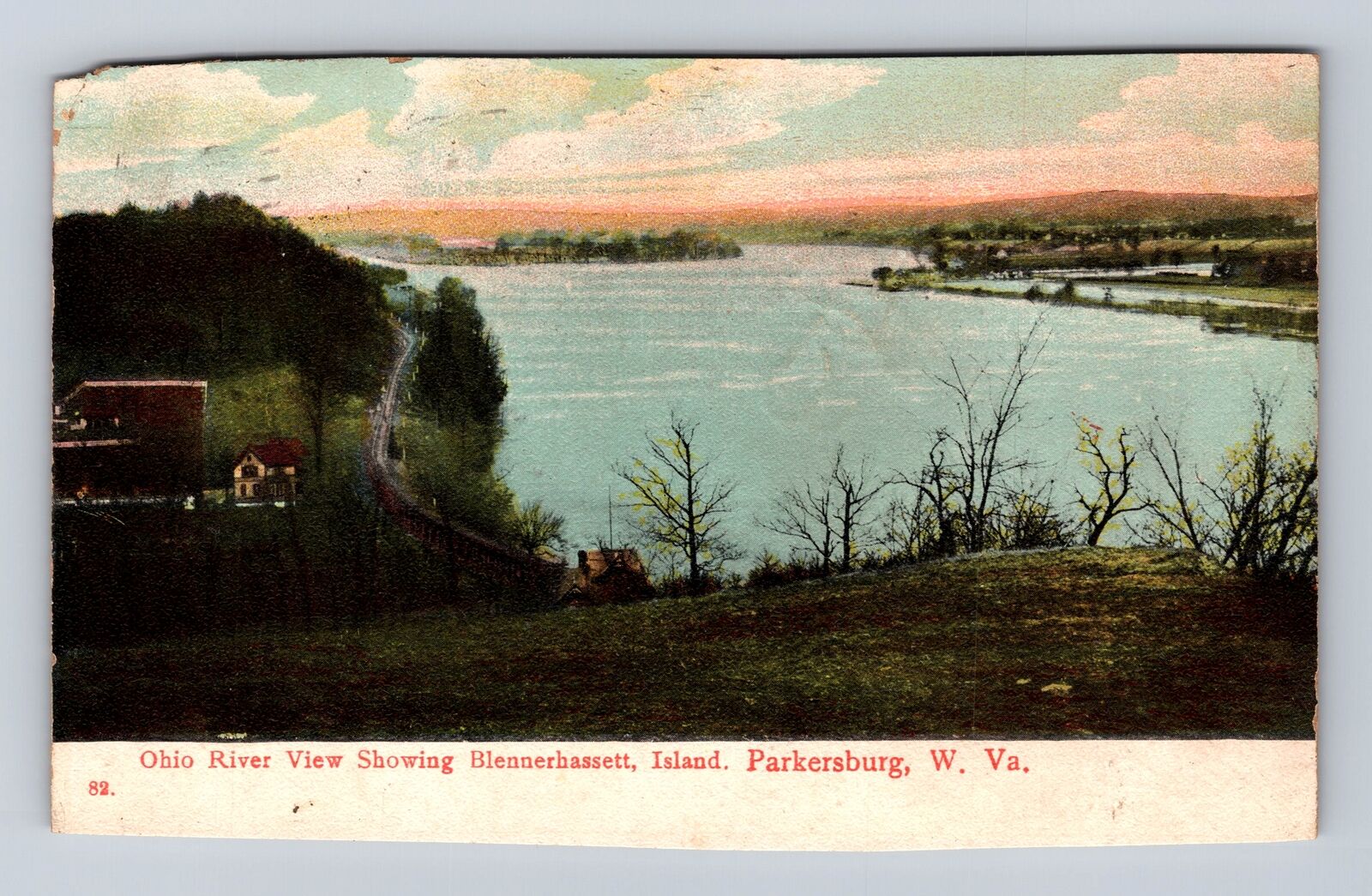 Parkersburg WV-West Virginia, River Blennerhasset Island Vintage c1907 Postcard