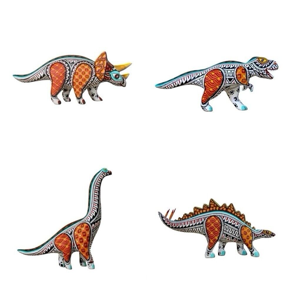 kit four Alebrijes dinosaurs triceratops tyrannosaurus rex  sauropod stegosaurus