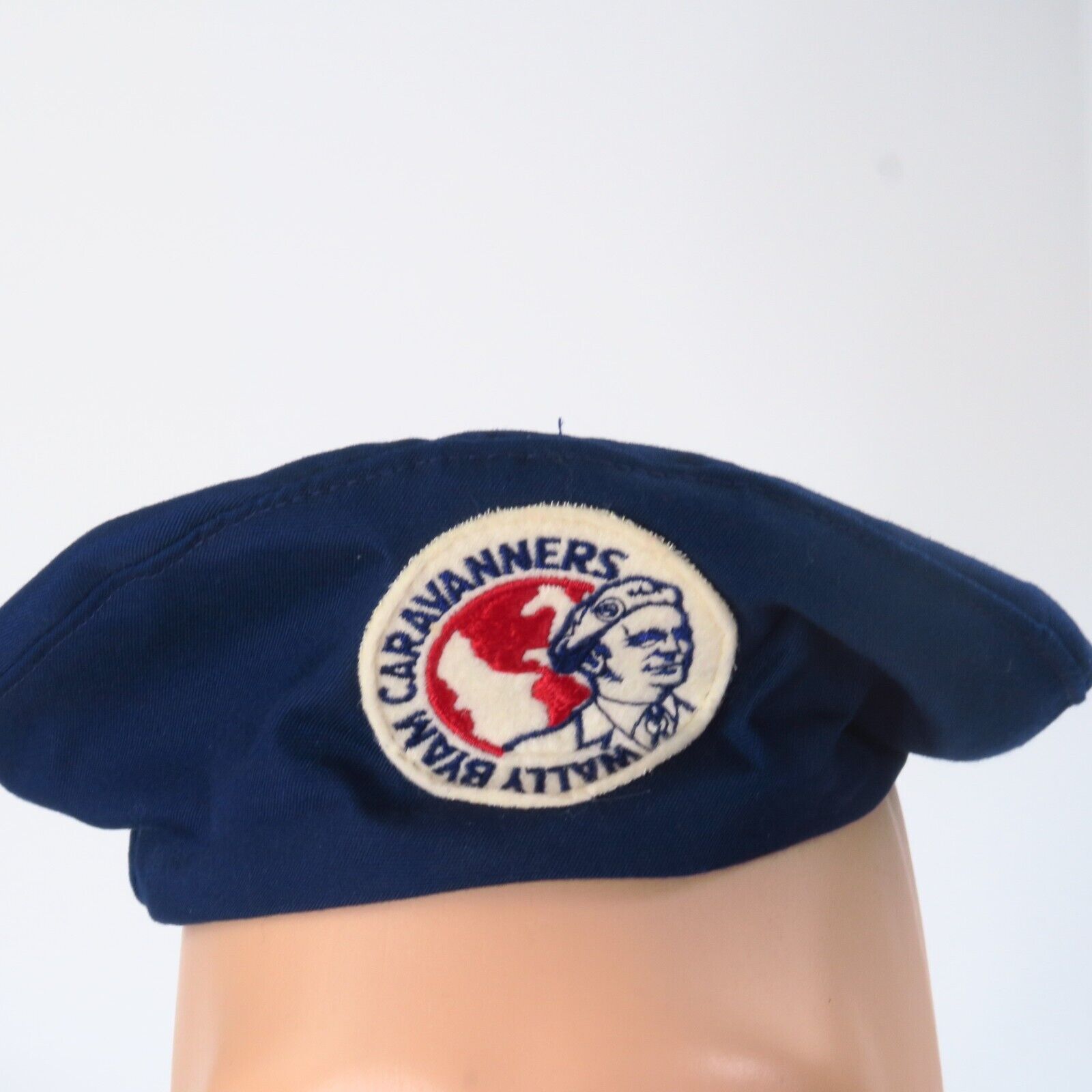 Vintage WALLY BYAM Caravanners Cali-Fame Beret Hat Blue WBCCI Airstream S