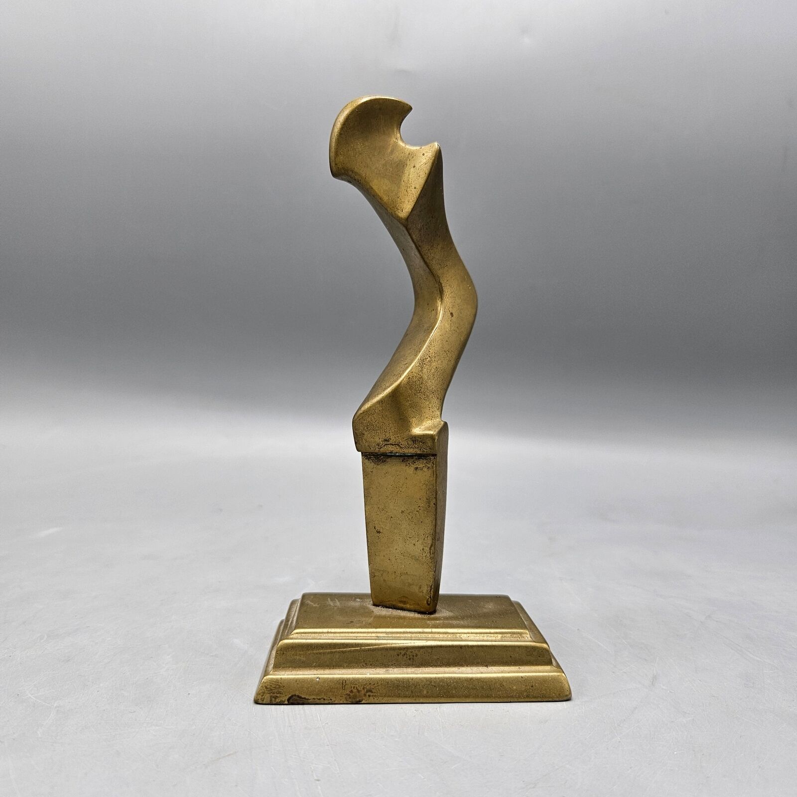 Modernist Forcola for Gondola Bronze Table Sculpture