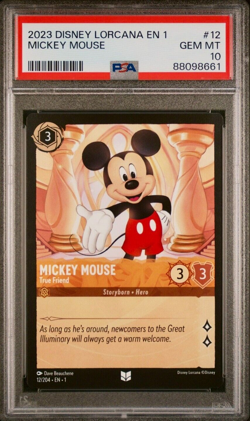 2023 Disney Lorcana EN 1 #12 Mickey Mouse True Friend PSA 10 GEM-MT