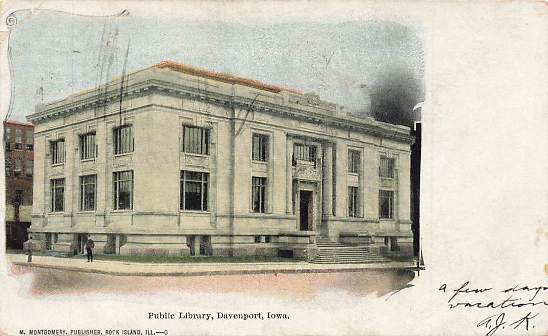 c1905 Public Library Davenport IA  P413