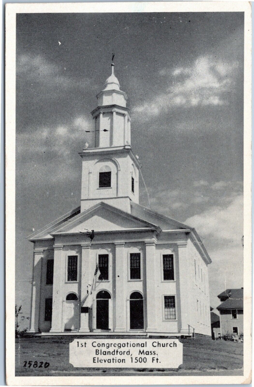 First Congregational Chruch, Blandford, Massachusetts postcard