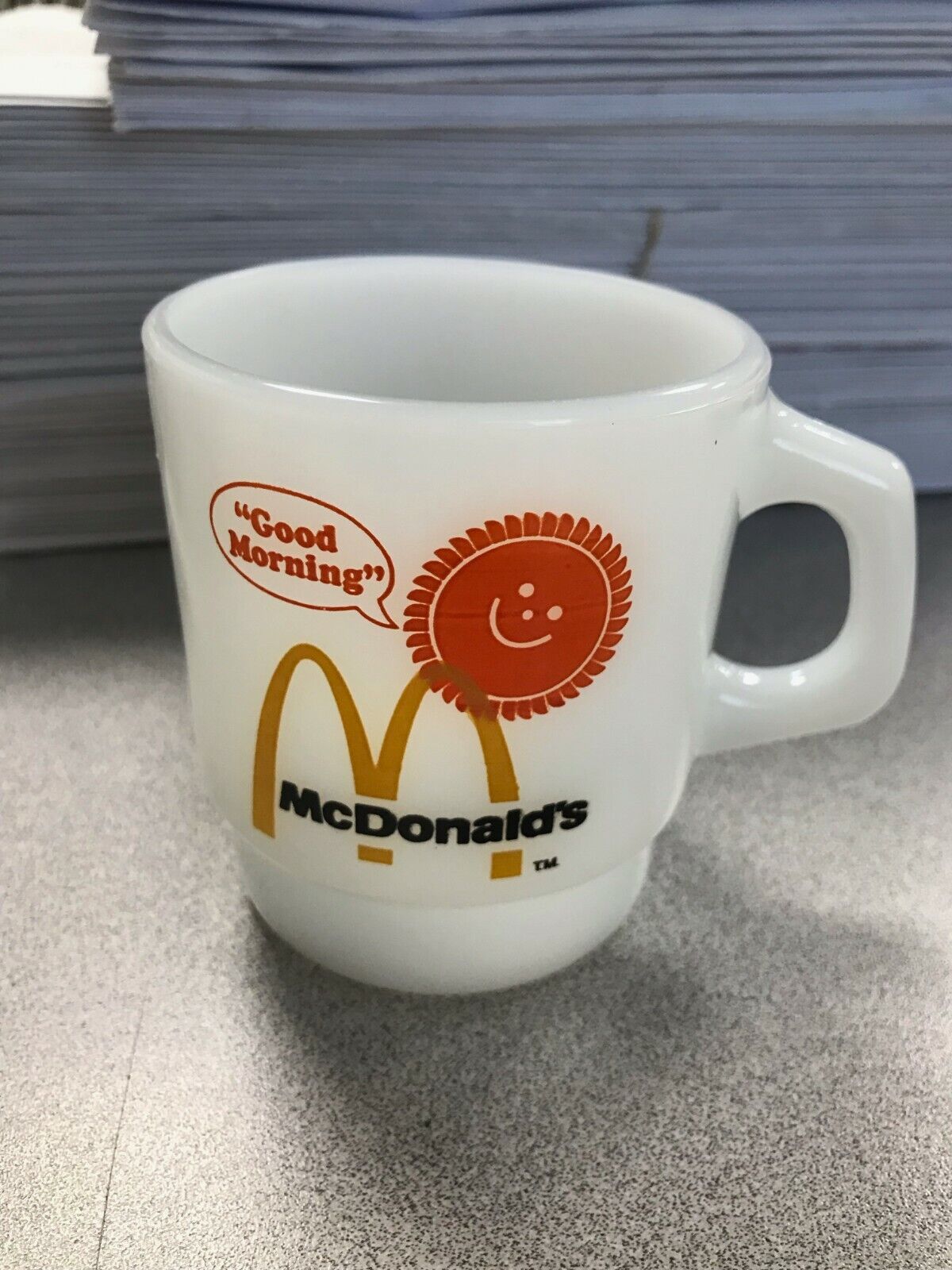 One McDonald\'s Milk Glass Coffee Mug