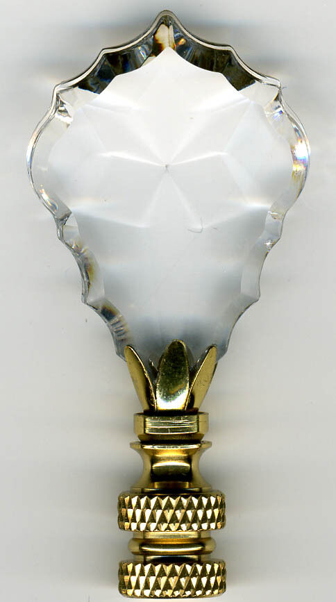 LAMP FINIAL-STUNNING 24% LEAD CRYSTAL LAMP FINIAL**BRASS BASE** (SMALL)