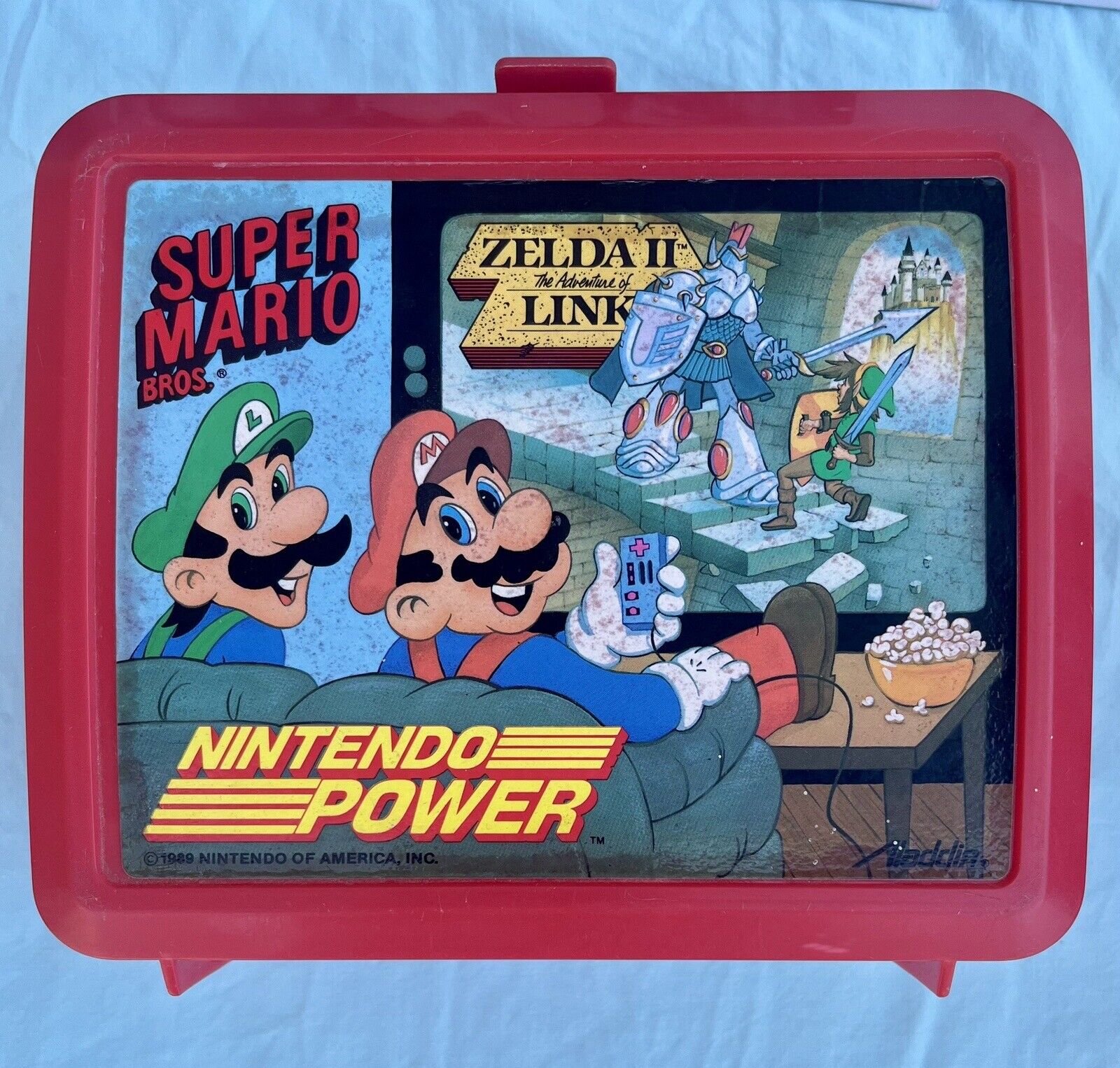 Vintage 1988 Nintendo Power Super Mario Bros 2 Zelda II Link Plastic Lunch Box