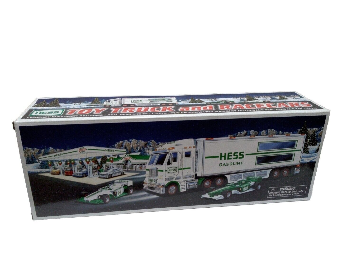 2003 - Hess Toy Truck and Racecars with Pull Back Motors- New in Box 