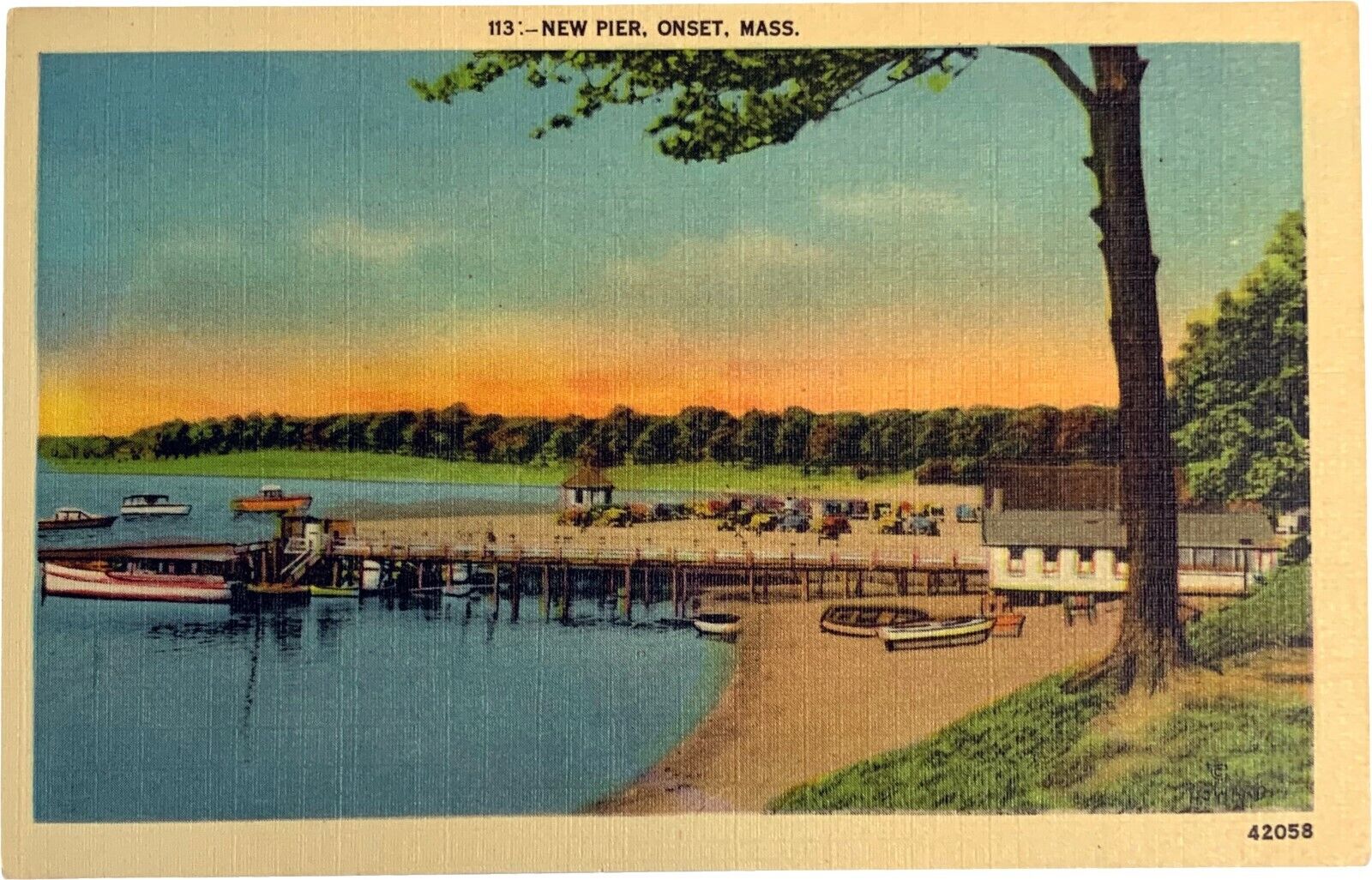 Postcard, New Pier, Onset, Massachusetts