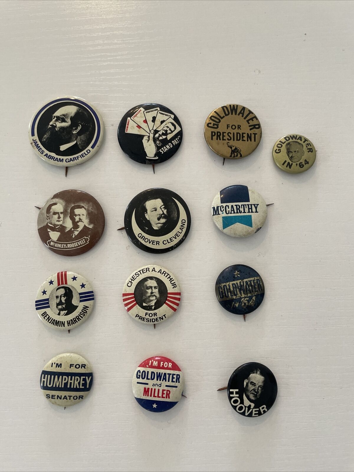 Vintage Political Campaign Presidential Pin Button Lot Of 13 Grover Hoover