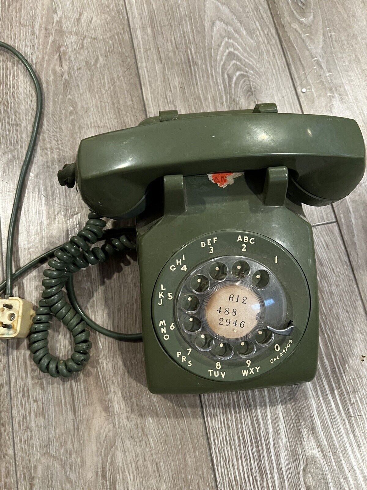 Vintage Bell System - Western Electric 1967 Olive Green Rotary Dial Desk Phone