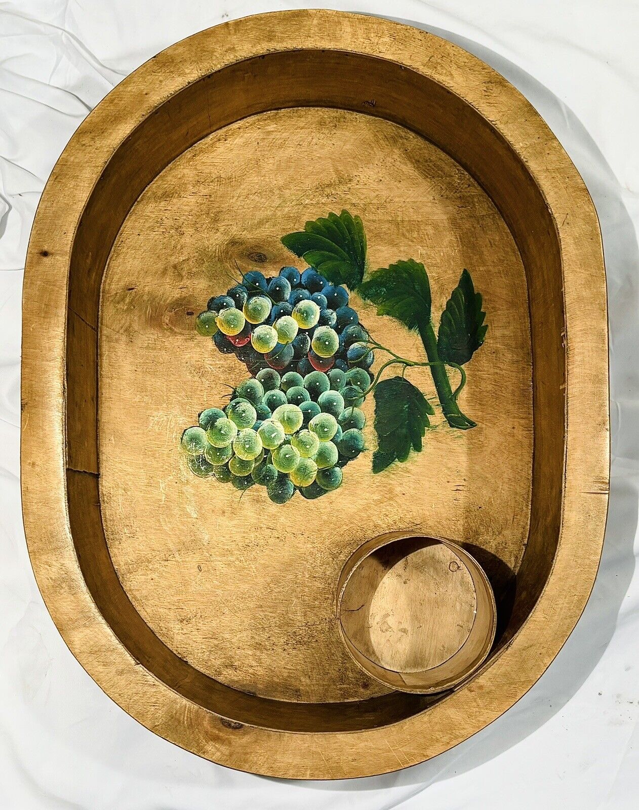 Hand Painted Primative Italian Wine & Charcuterie Tray