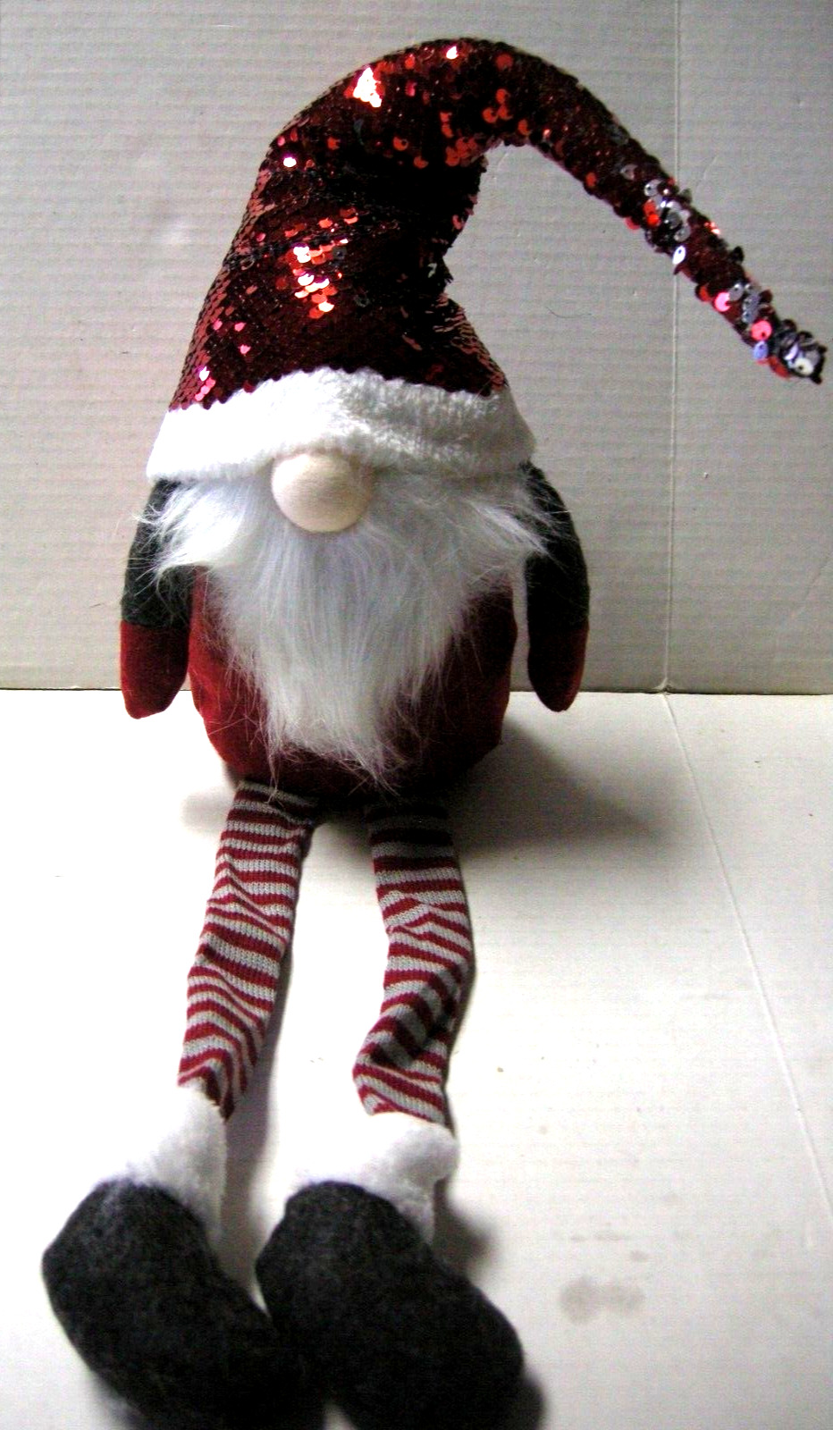 Gnome Shelf Sitter With Red Sequin Hat By Young\'s, 26\