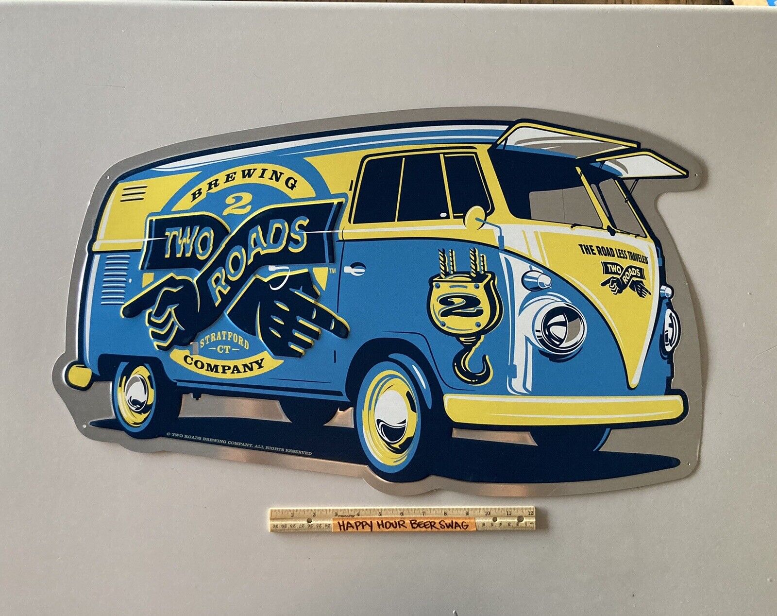 🔥 New Two Roads Brewing Volkswagen VW Bus Metal beer Tin Craft Bar Sign Mancave