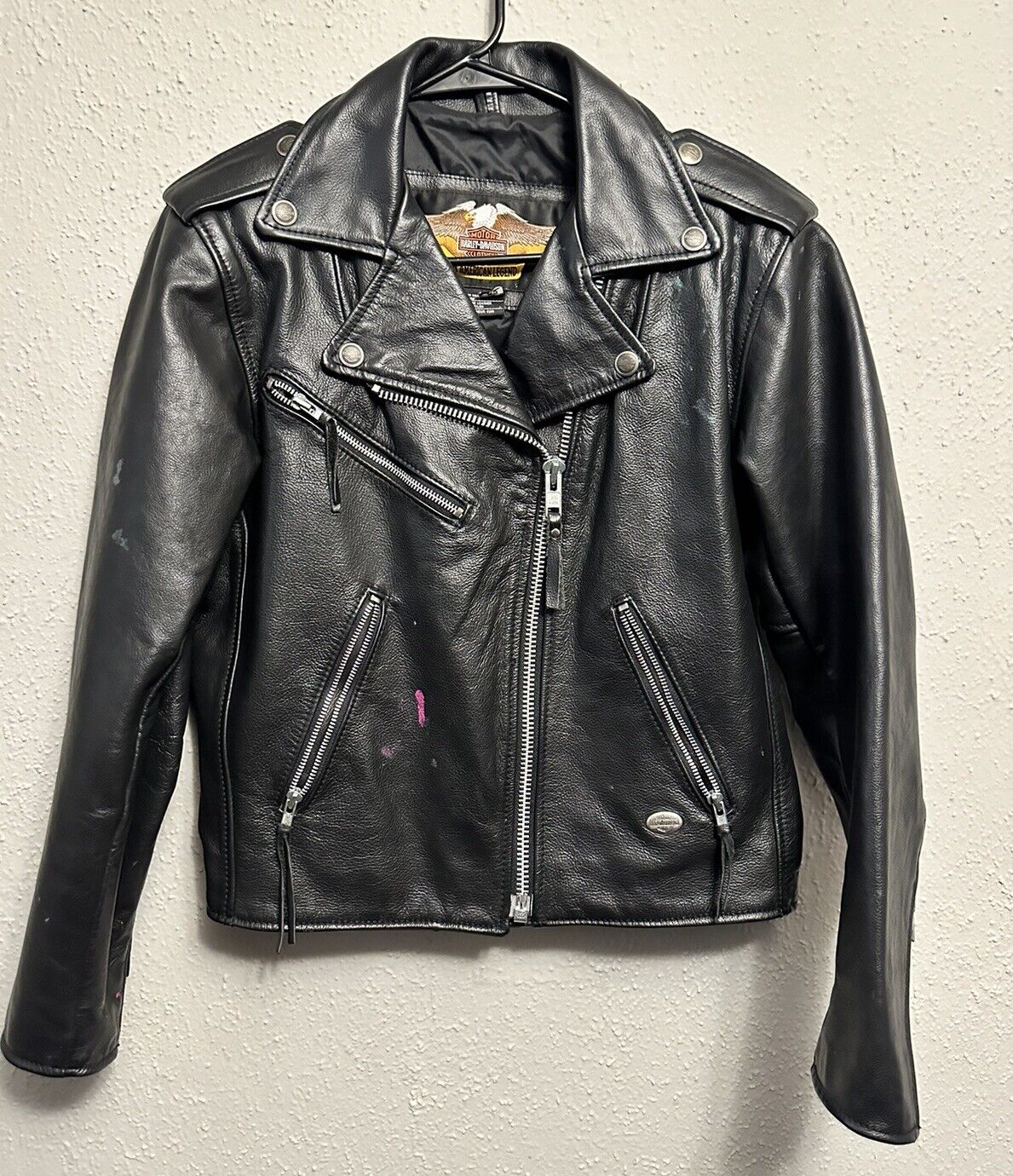 vintage womens harley davidson jacket Leather  XS