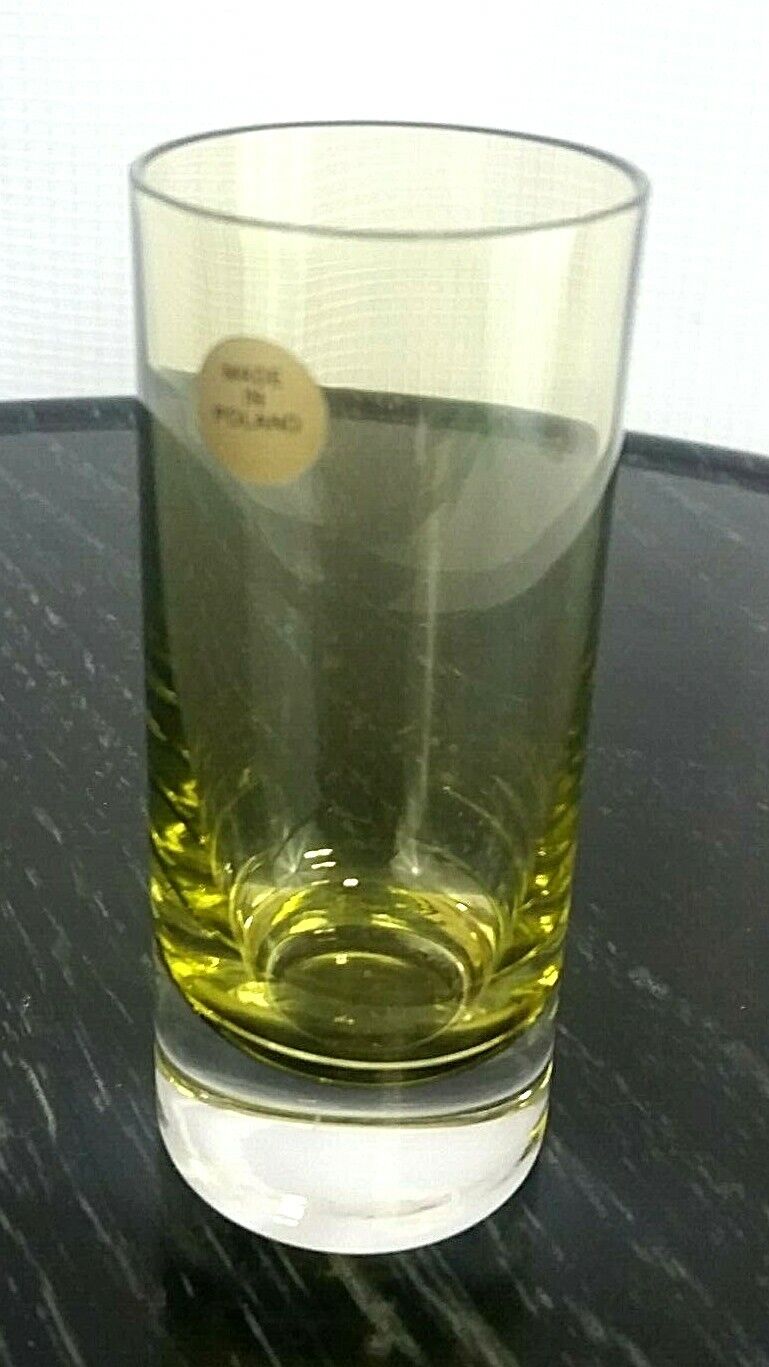 Made in Poland Shot Glass 2oz Yellow Fade Glass NEW Alcohol Shots Booze Bar
