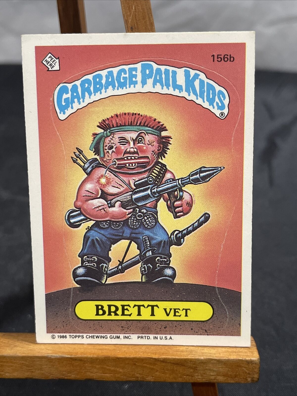 BRETT VET - 1986 Garbage Pail Kids Sticker Card #156b GPK