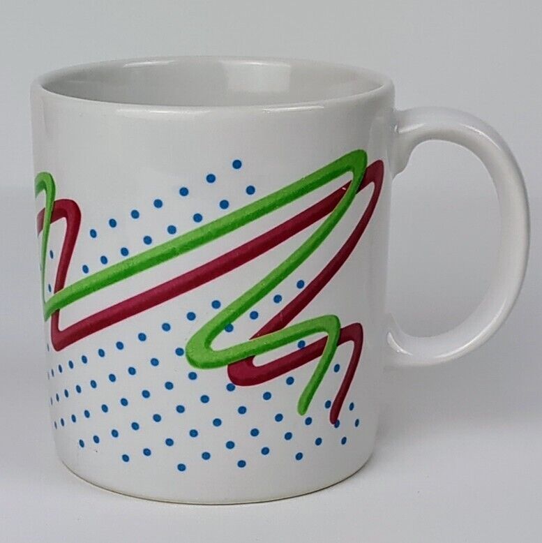 Vintage FTD Coffee Mug Especially For You Polka Dots Scribble Korea