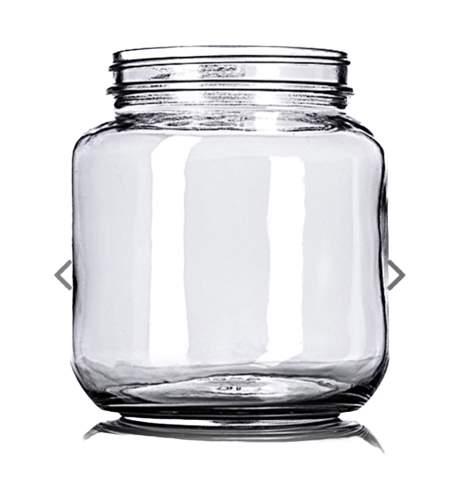 1/2 Gallon (64oz) Glass Jar w/white Plastic Lid - 1 Ea.