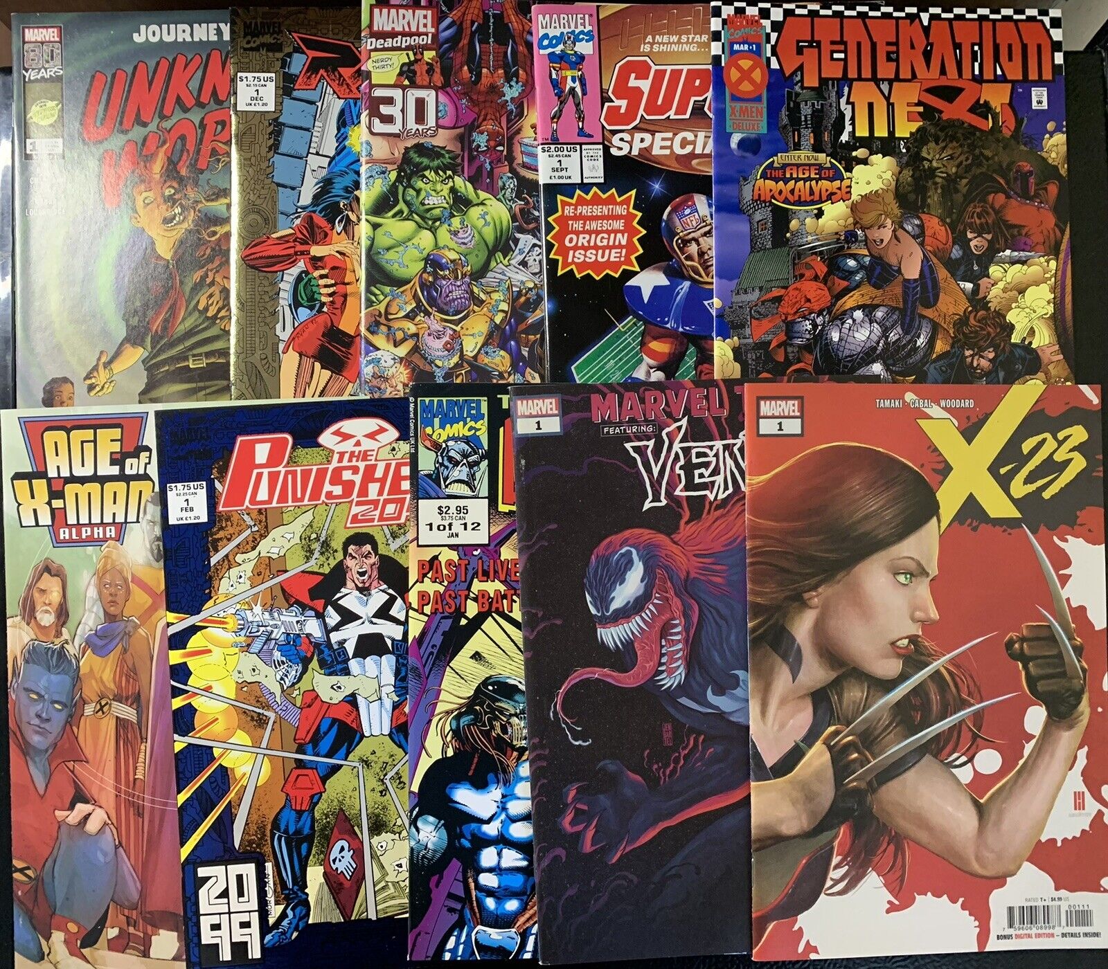 Marvel #1s Comic Lot (10 Books) Deadpool Venom X-23 X-Men
