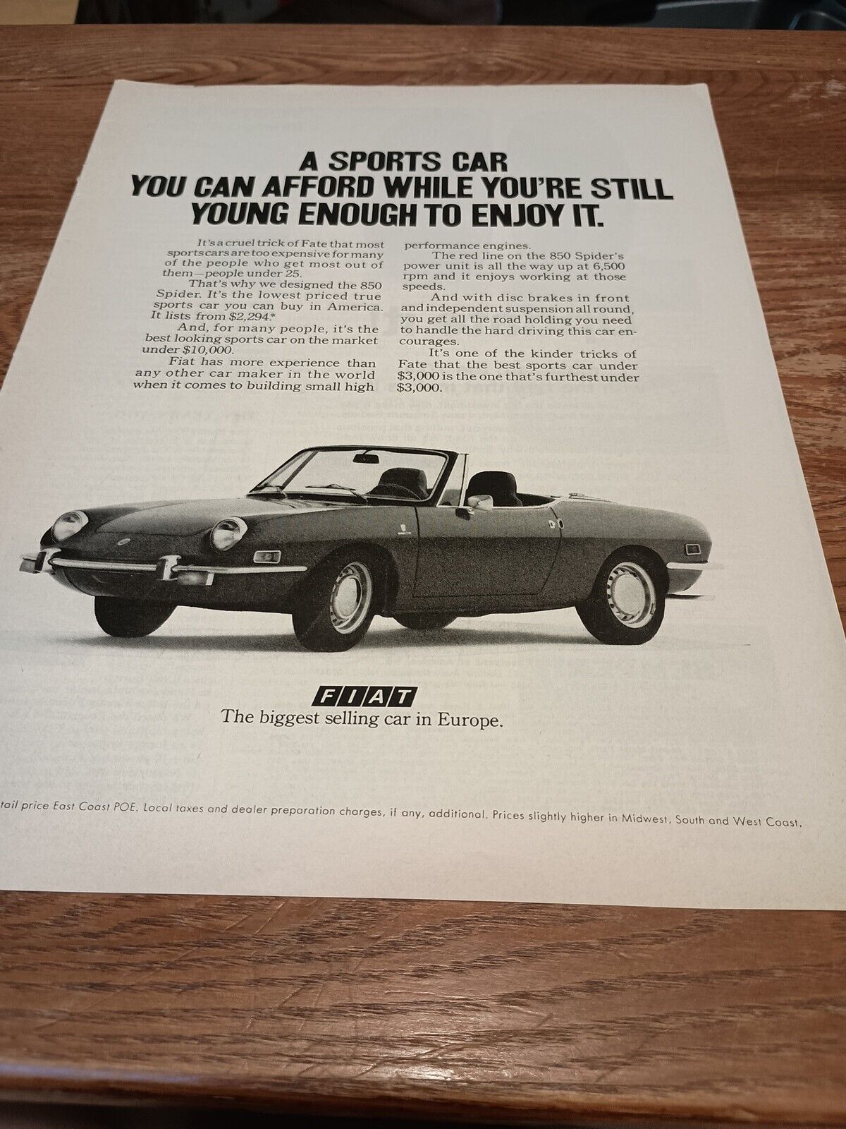 1971 Fiat 850 Vintage Ad \