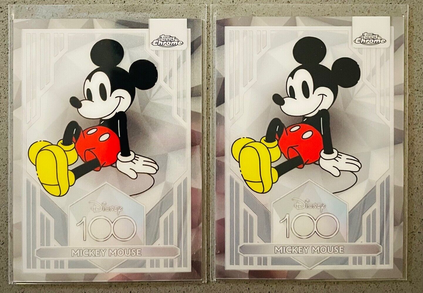 2x Lot 2023 Topps Chrome Disney 100 #1 Mickey Mouse Trading Card
